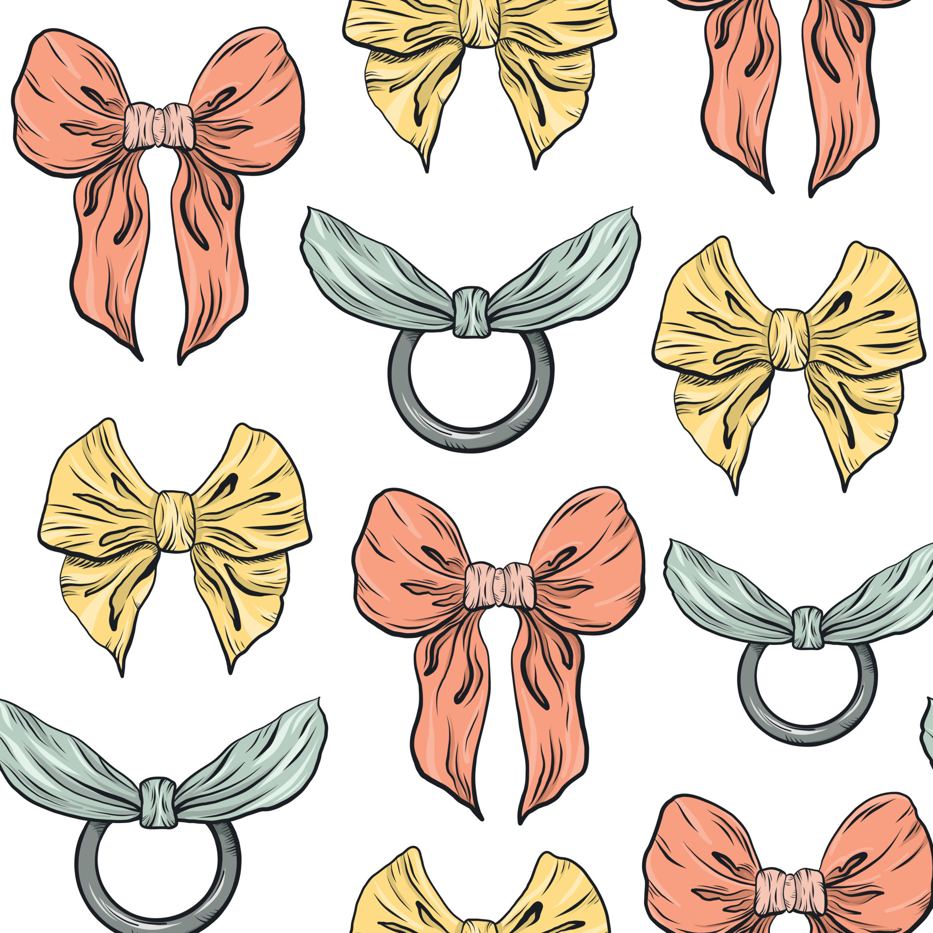 Collection of hand drawn vector bows and ribbons. Vector illustration. Cute  freehand colored bow doodle, Black outline girl hair accessories and bow  tie sketch, Hand drawn fashion elements Stock Vector