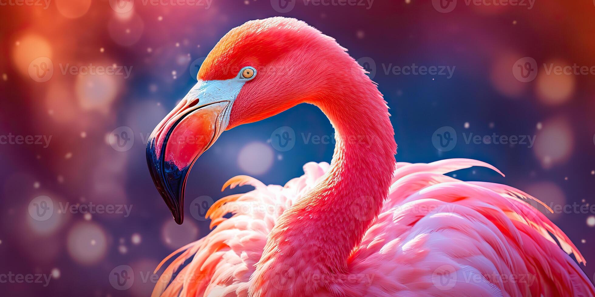 . . Pink color cute flamingo bird. Vacation rest party vibe.Graphic Art photo