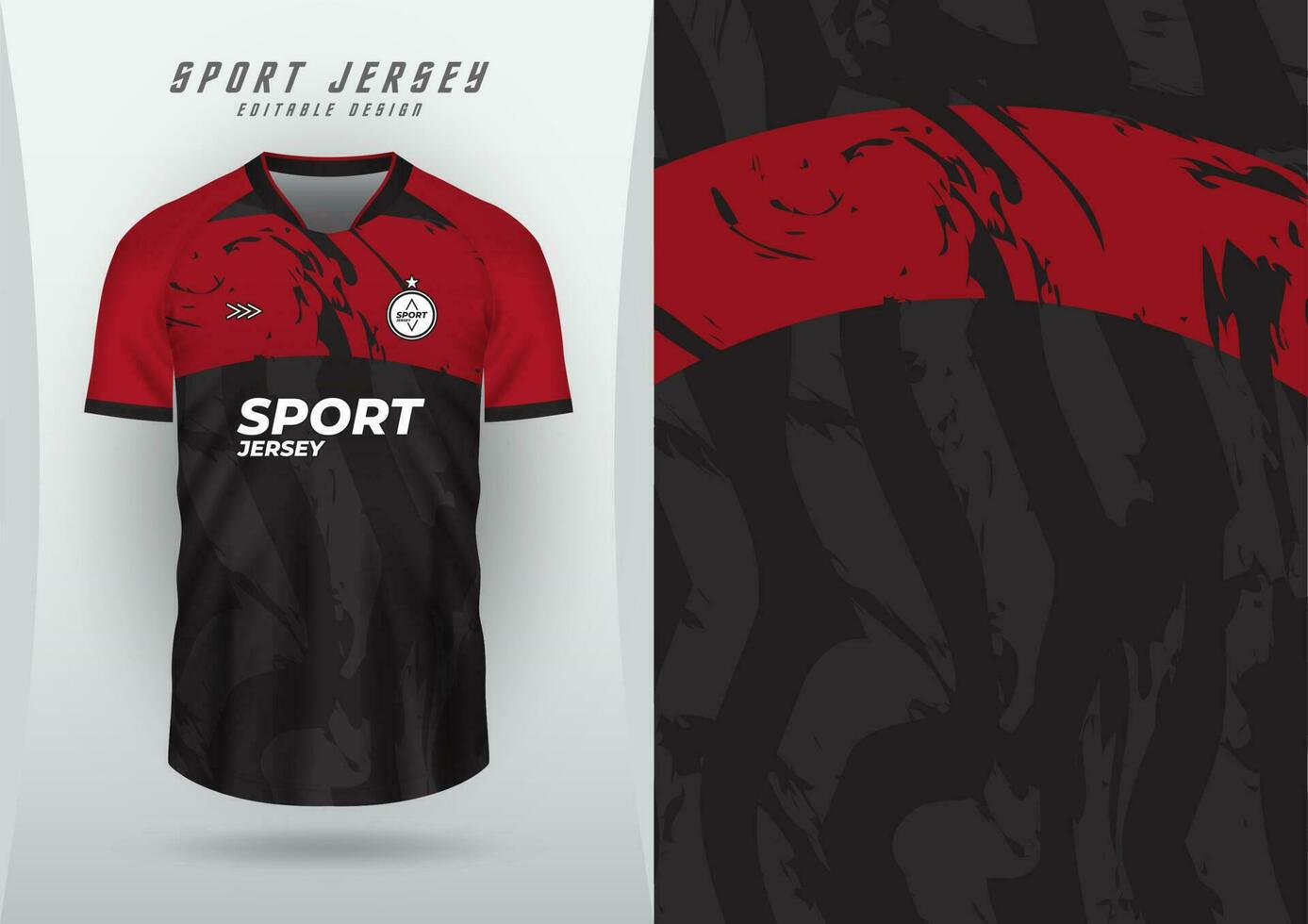 antecedentes para Deportes jersey fútbol jersey corriendo jersey carreras jersey negro rojo modelo vector