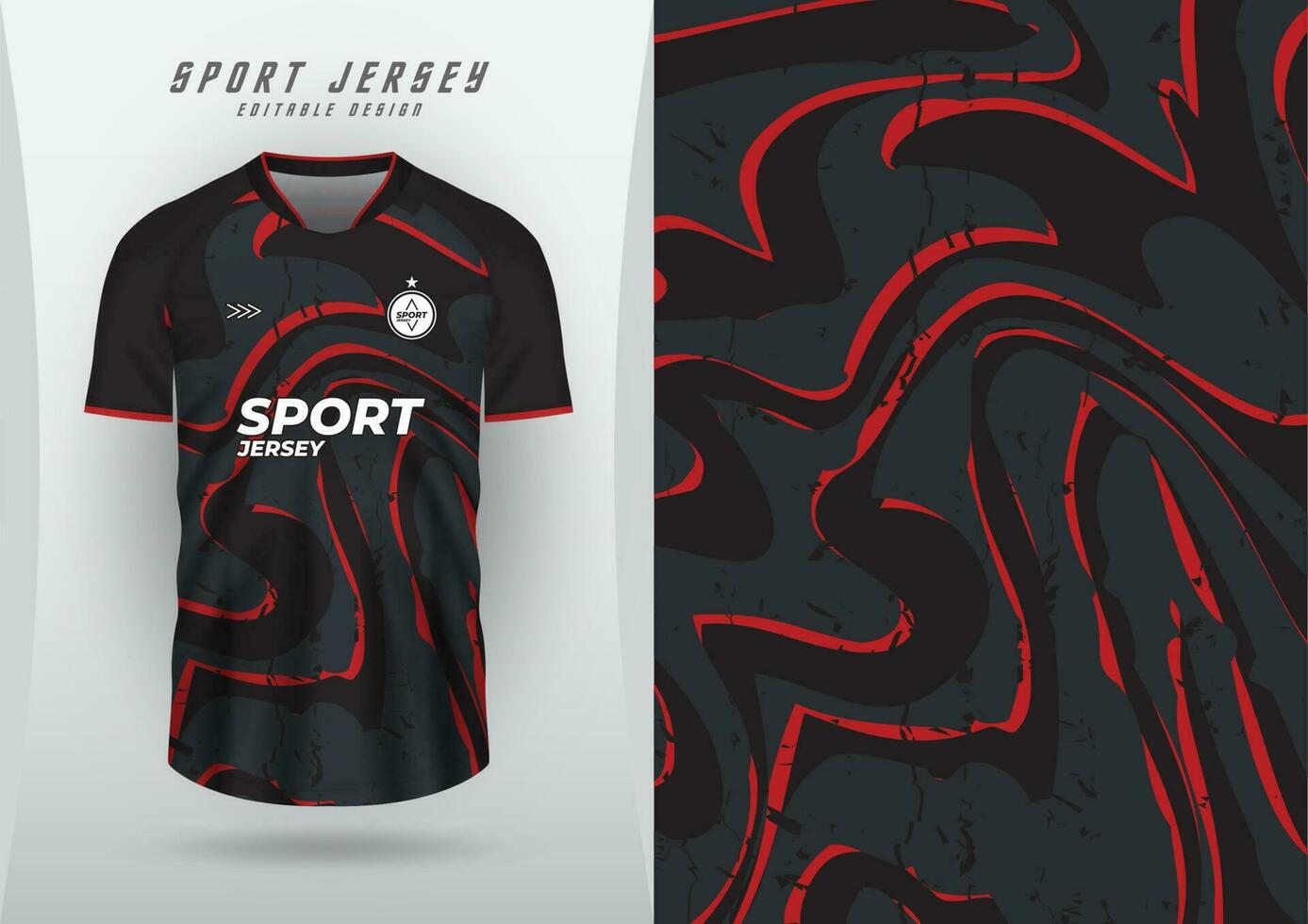 antecedentes para Deportes jersey, fútbol jersey, corriendo jersey, carreras jersey, negro y rojo con rojo modelo. vector