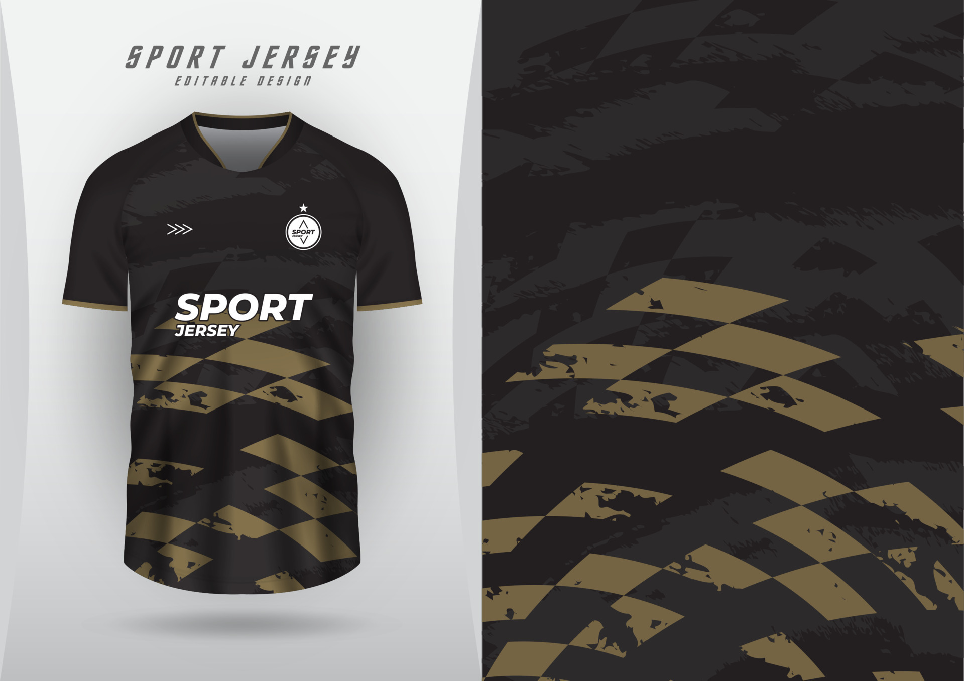 Black And Gold Pattern Sport Football Kits, Jersey, T-shirt Design