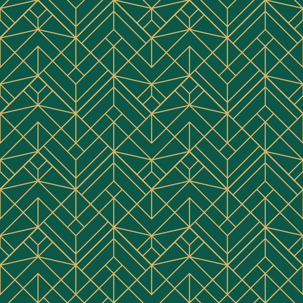 patrón sin costuras art déco vintage. formas geométricas de oro de arte lineal. ilustración vectorial de adornos modernos. fondo elegante retro gatsby para tela, papel tapiz o envoltura vector