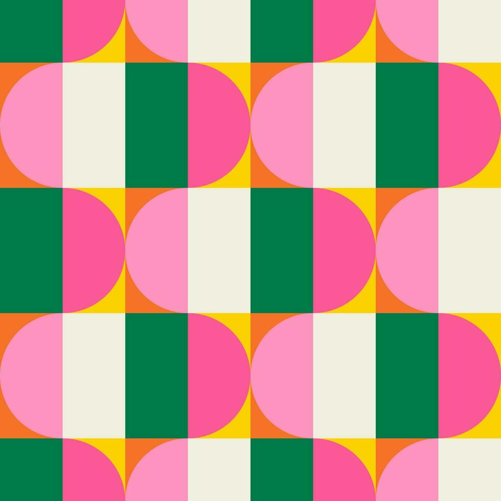 Essential geometric printable seamless pattern with abstract Minimal elegant line form stroke shapes in vibrant colors. Modern simple background in minimalist mid century style vector wall art