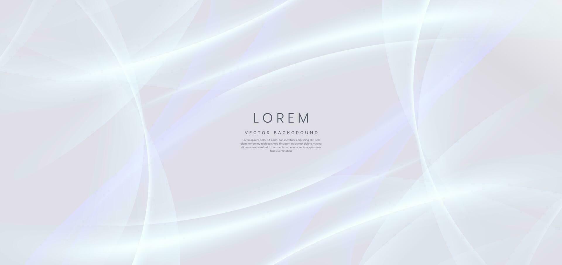 Abstract white background light blue lines curved wavy with copy space for text. Luxury style template design. vector