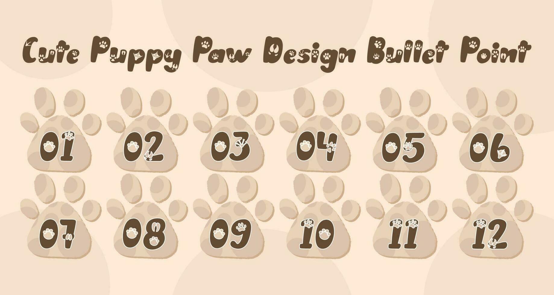 Puppy Paw Design Bullet Point vector