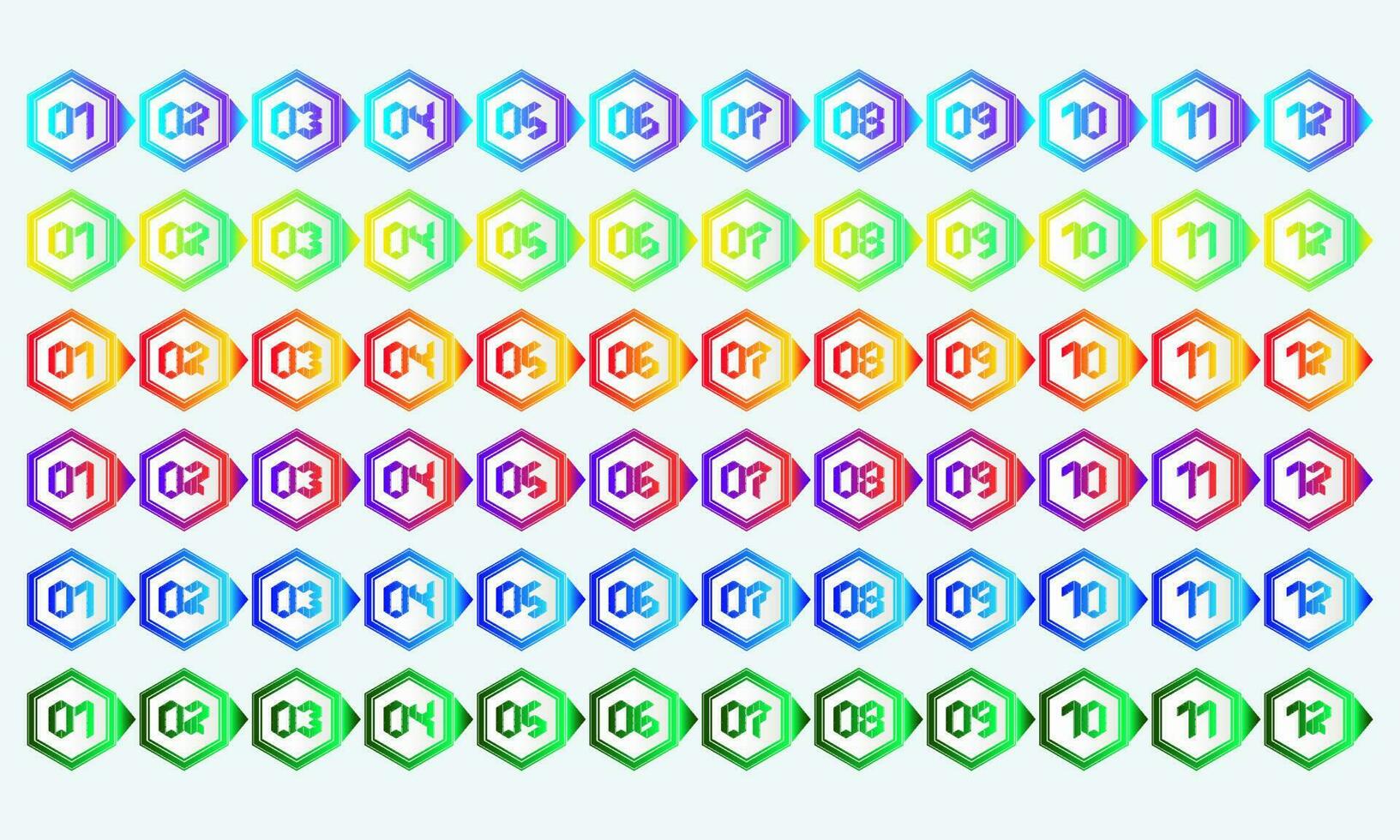 Hexagon Directional Gradient Bullet Point vector