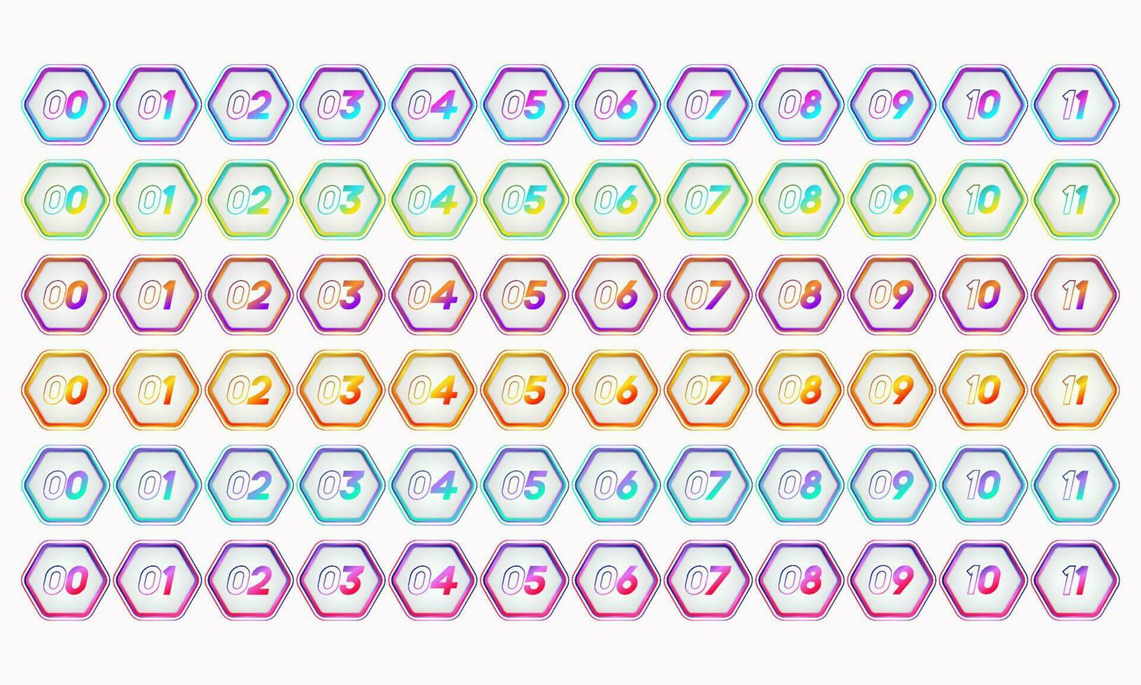 Gradient Color Hexagon Design Bullet Point vector