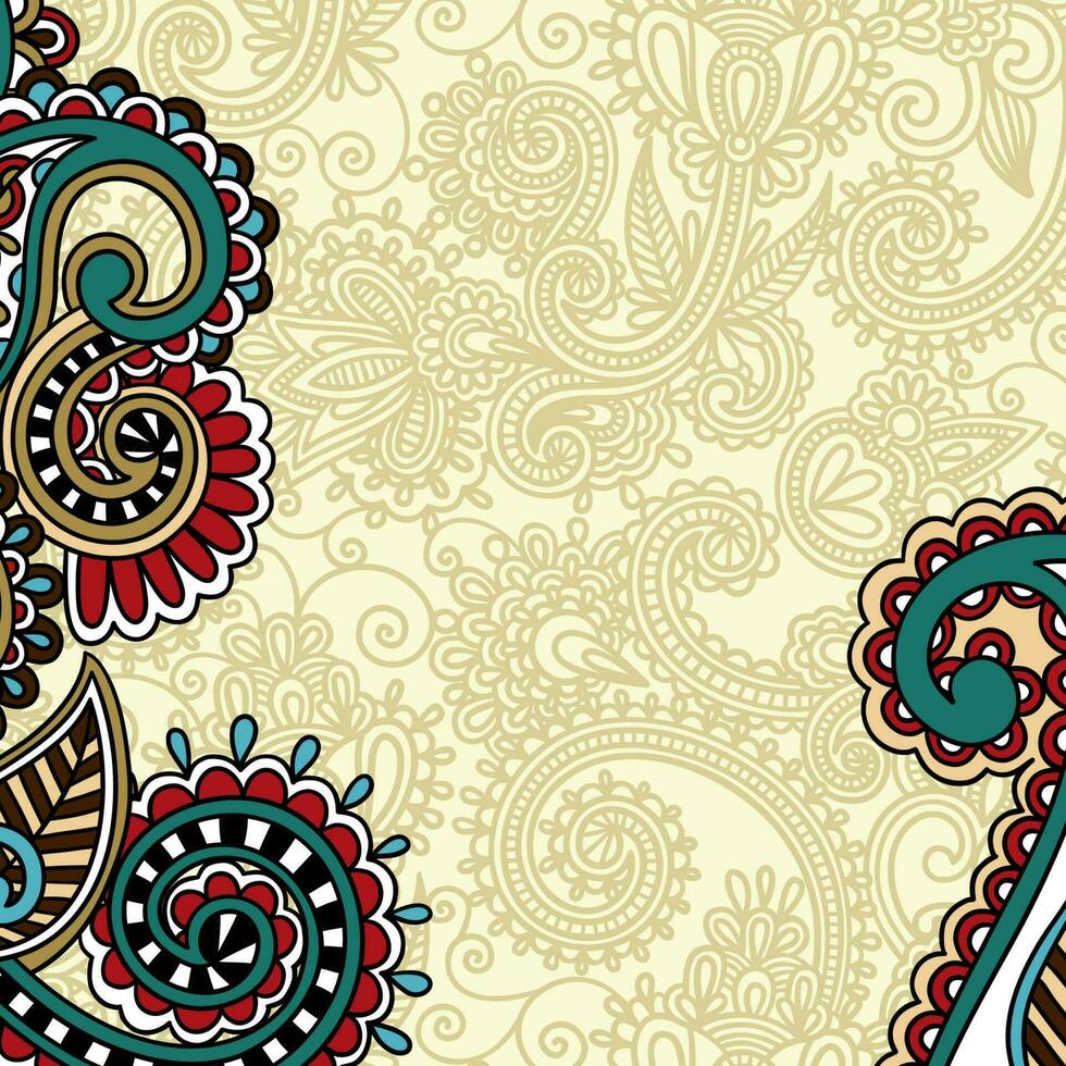 floral background with paisley and indian florals. damask style pattern for textile and decoration. classic ornament with flowers. vector