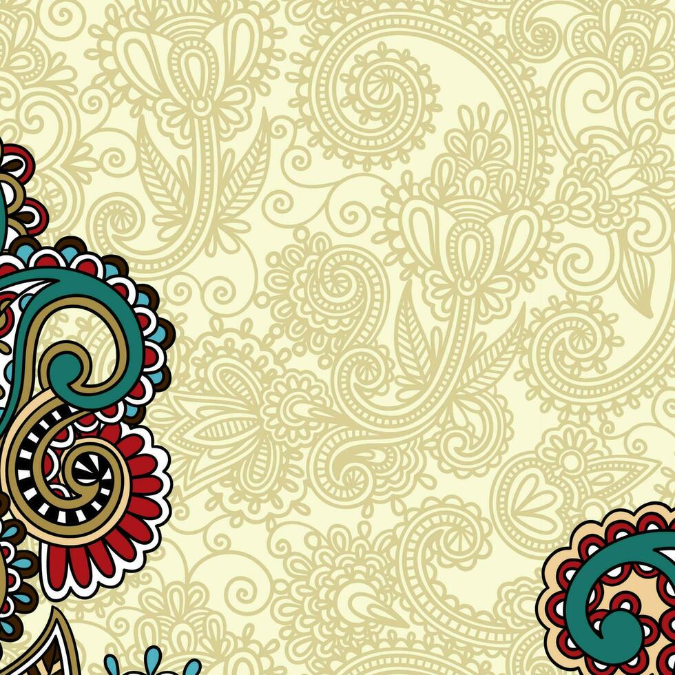 floral background with paisley and indian florals. damask style pattern for textile and decoration. classic ornament with flowers. vector