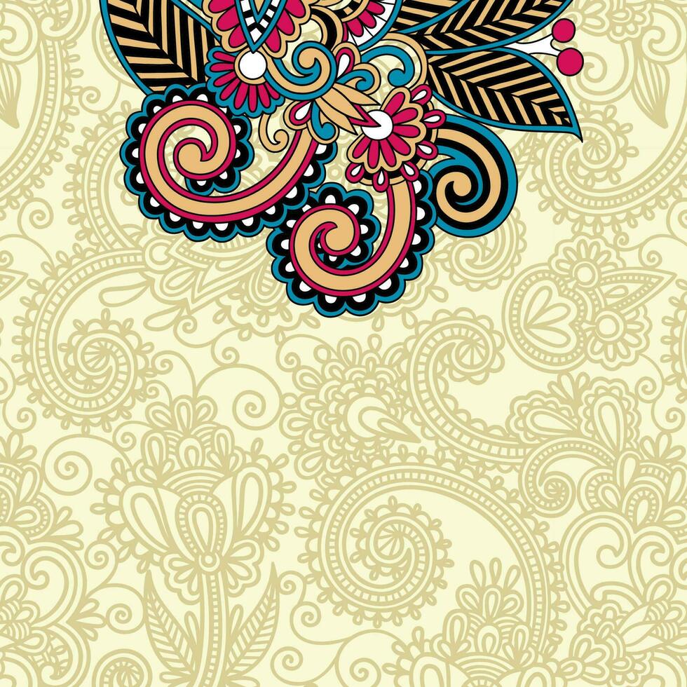 floral background with paisley and indian florals. damask style pattern for textile and decoration. classic ornament with flowers. vector