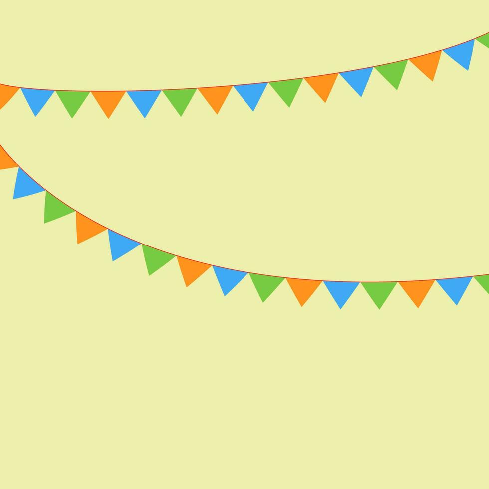 colourful Party Background with Flags Vector yellow.