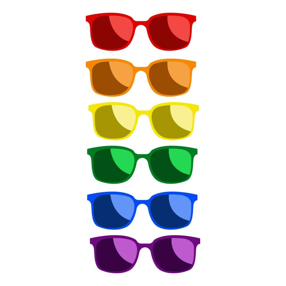 vector shutter shades sun glasses collection. Colourful unglasses for summer.