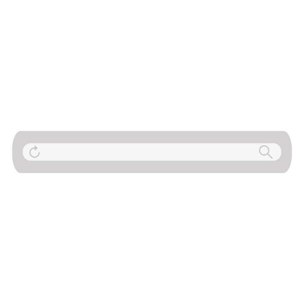 Search bar field. Vector interface element with search button. Flat vector illustration on white background.