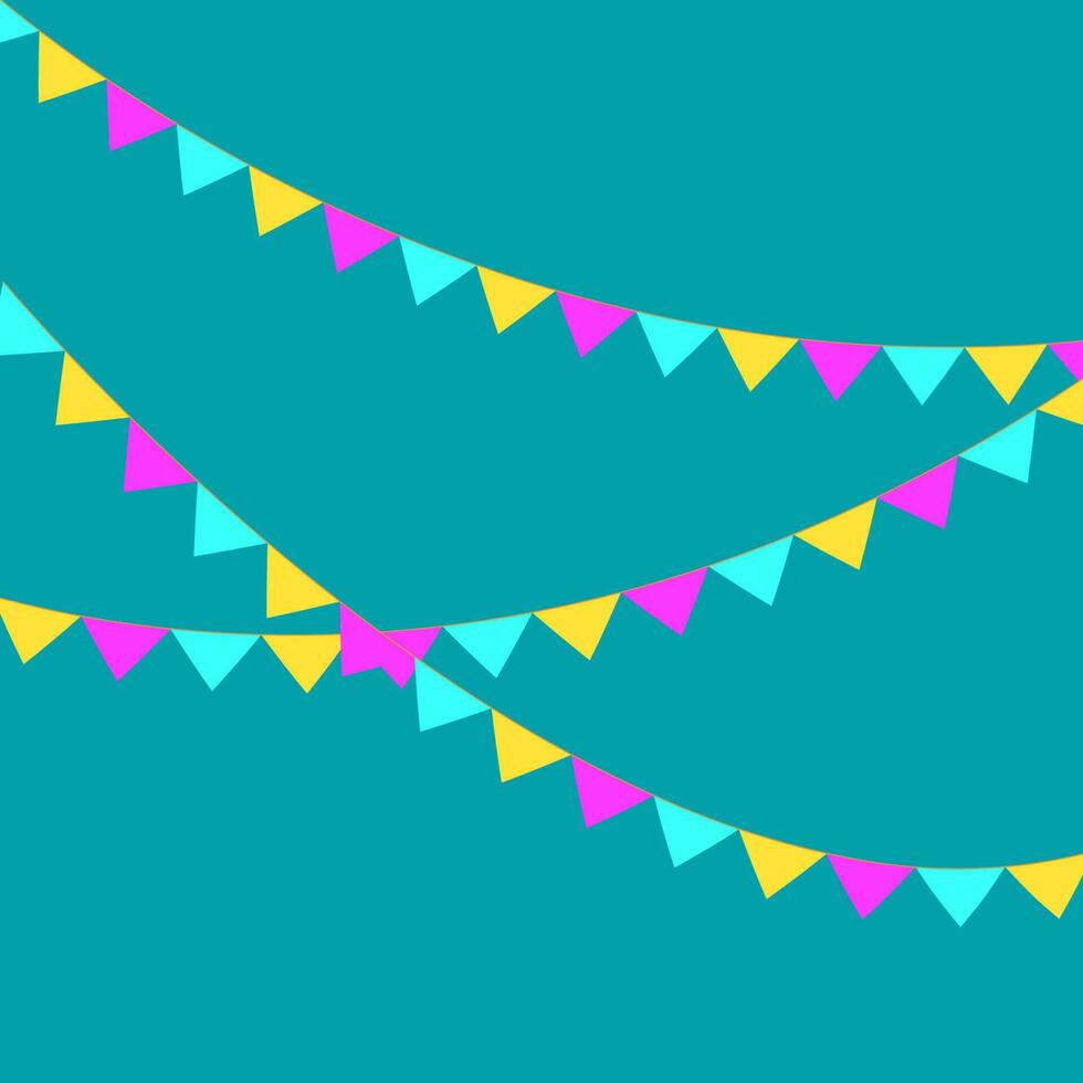 Blue background, flags vector for your party, birthday design.