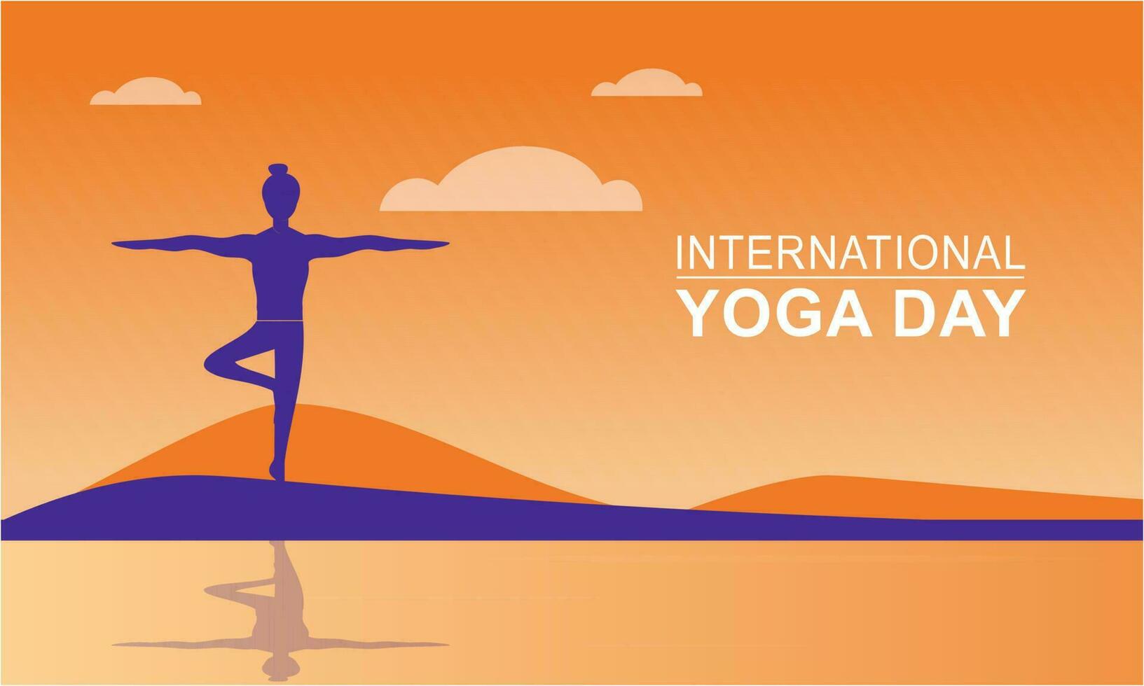 International day of yoga illustration. Yoga body posture vector