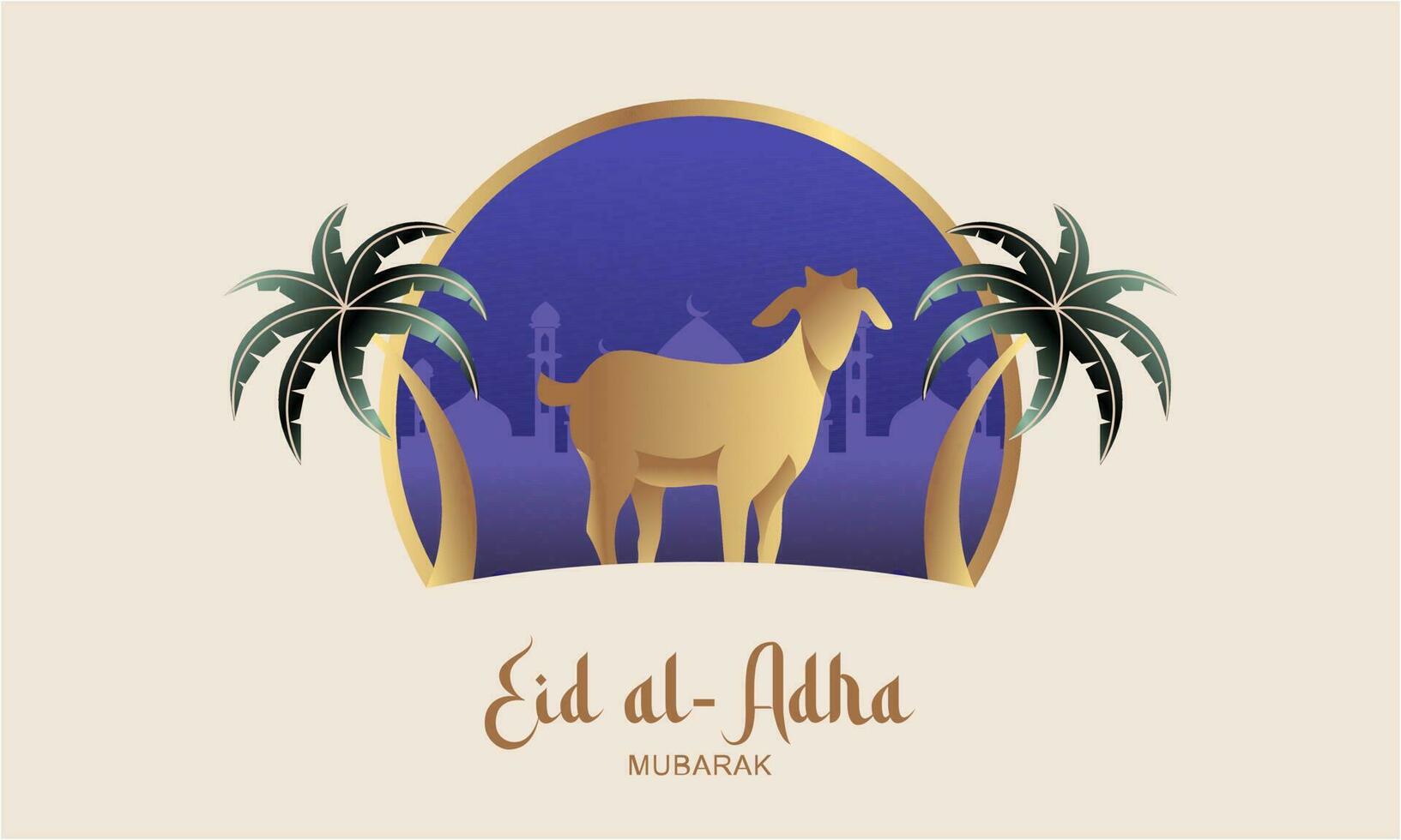 Eid Al Adha Banner Design Vector Illustration. Islamic and Arabic Background for Muslim Community Festival
