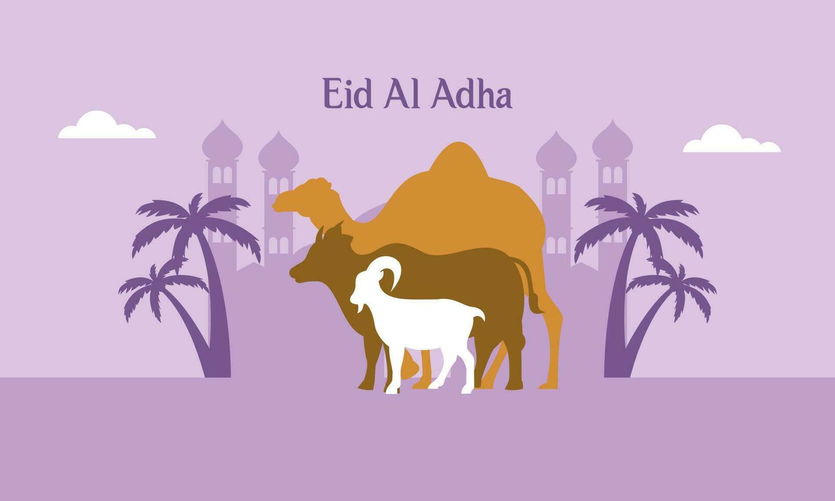 Eid Al Adha Banner Design Vector Illustration. Islamic and Arabic Background for Muslim Community Festival
