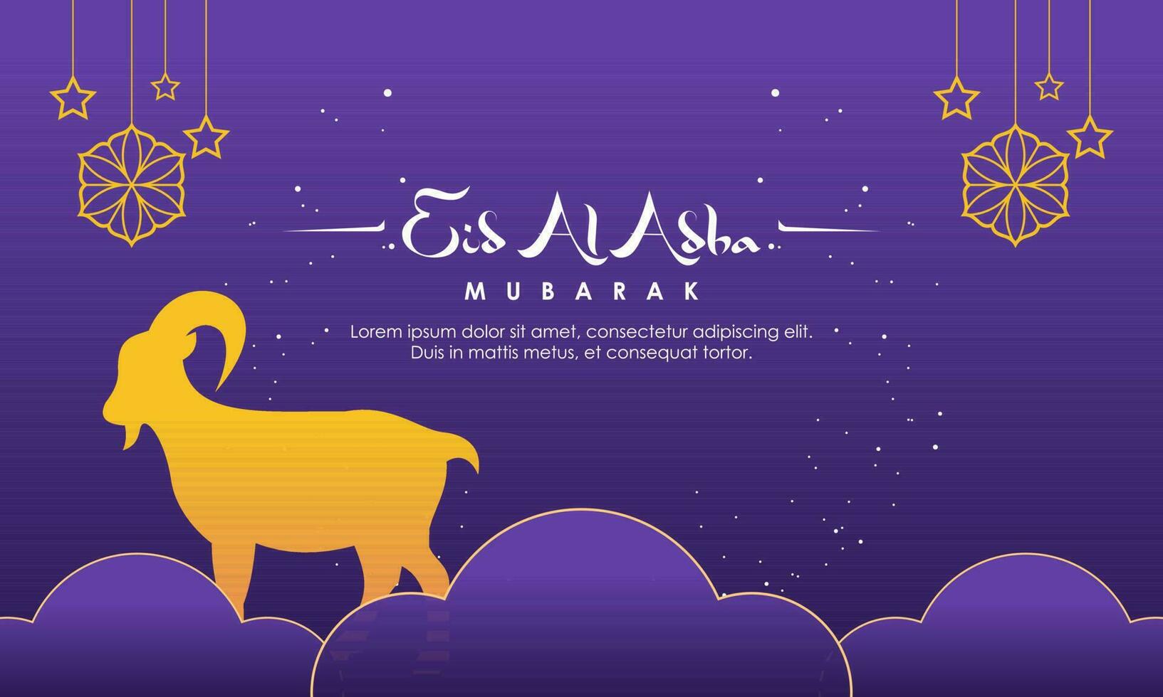 Eid Al Adha Banner Design Vector Illustration. Islamic and Arabic Background for Muslim Community Festival