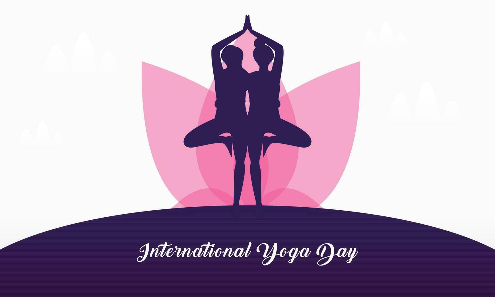 International day of yoga illustration. Yoga body posture vector