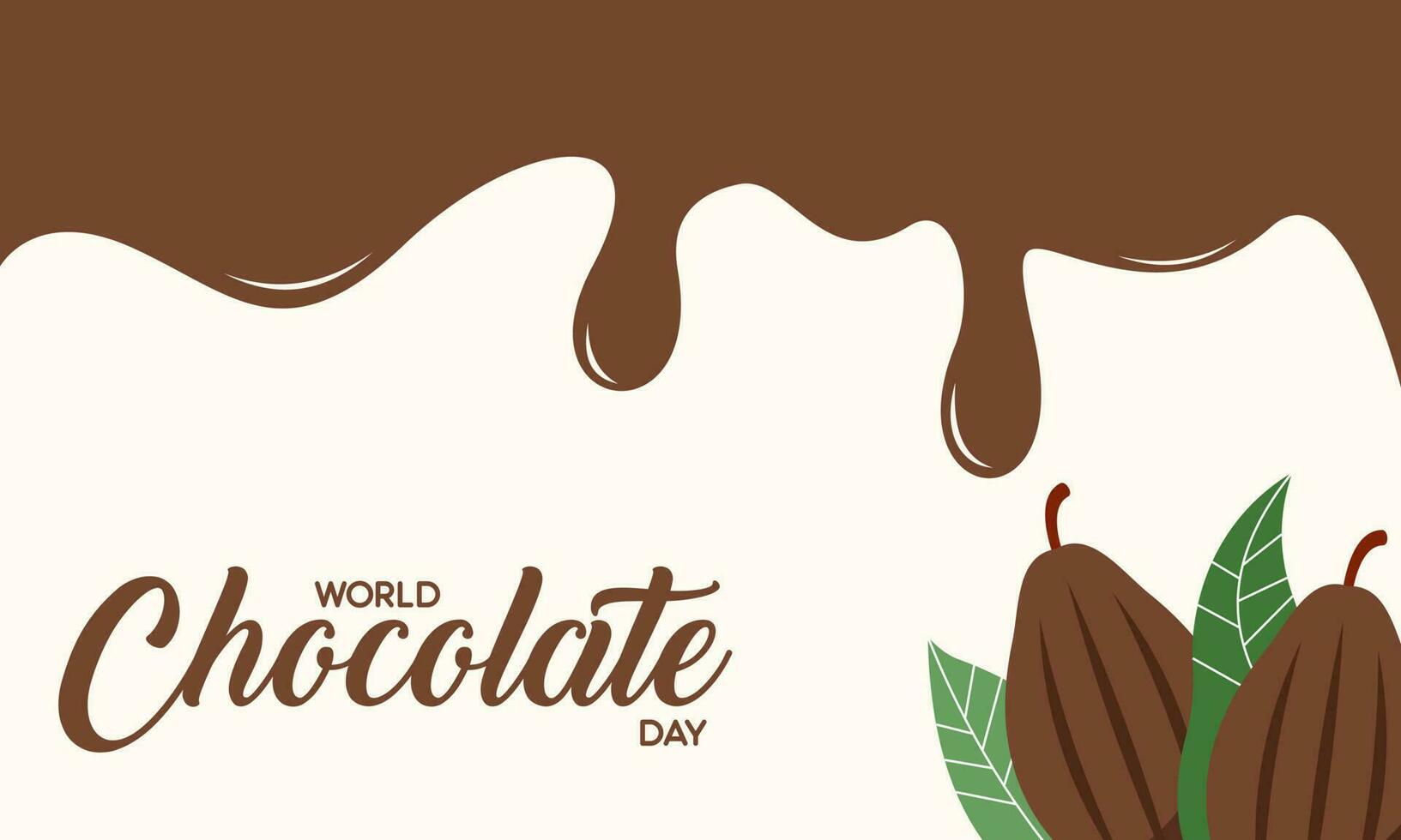 Happy world chocolate day illustration with chocolate logo vector