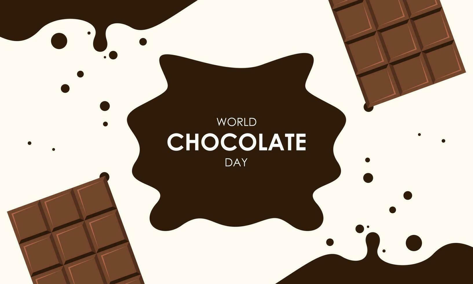 Happy world chocolate day illustration with chocolate logo vector