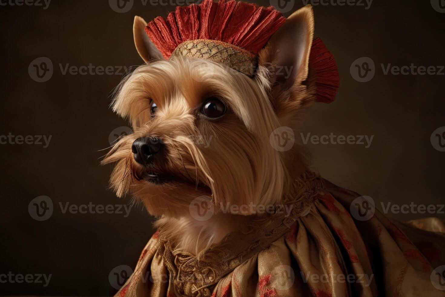 AI Generated. AI Generative. Painting of a Yorkshire terrier in