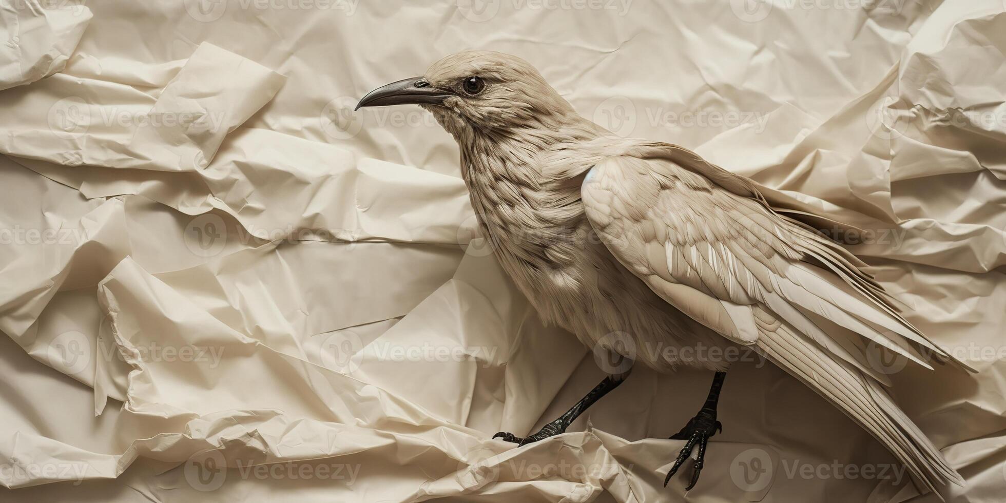 ai generado. foto realista ilustración de pájaro en papper antecedentes. ai generativo. gráfico Arte