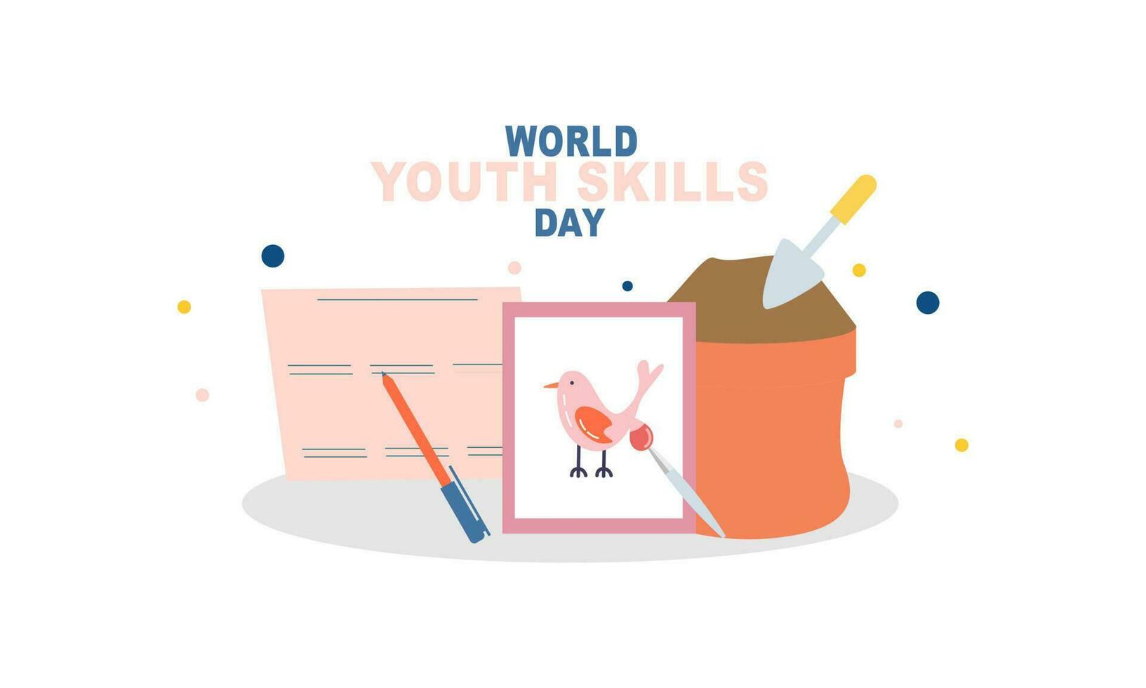 World youth skills day concept illustration vector