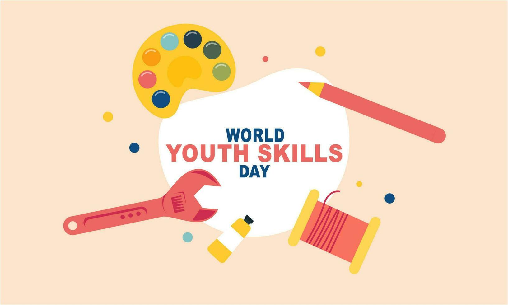 World youth skills day concept illustration vector