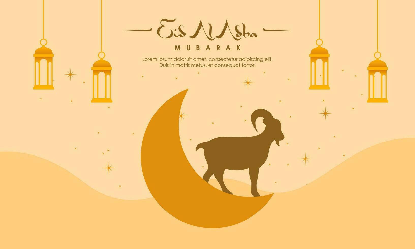 Eid Al Adha Banner Design Vector Illustration. Islamic and Arabic Background for Muslim Community Festival