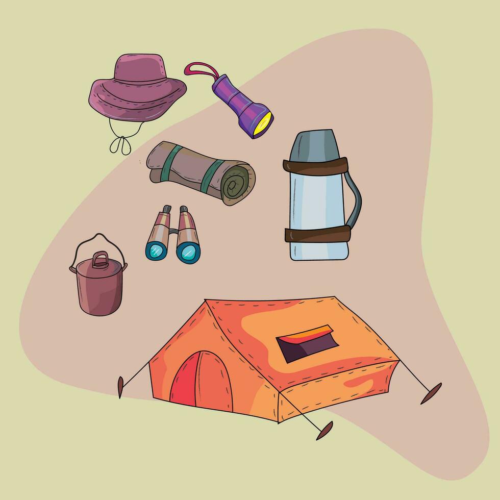 camping accessory and outdoor lifestyle vector