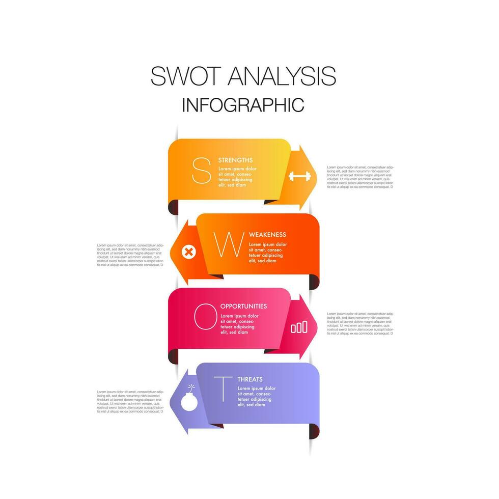 Infographic template for swot analysis for marketing vector