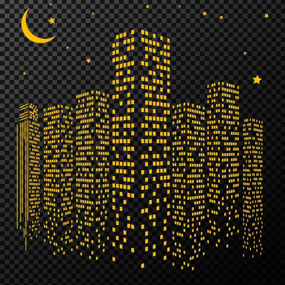 Cityscape abstract windows in perspective view, Vector Illustration