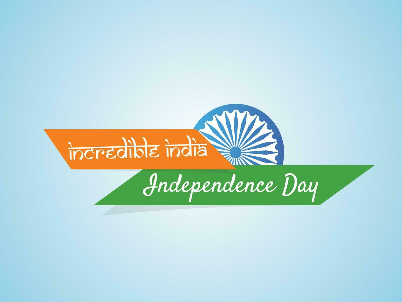 Stylish text Incredible India with Ashoka Wheel illustration for Independence Day celebration. Can be used as banner or poster design. vector