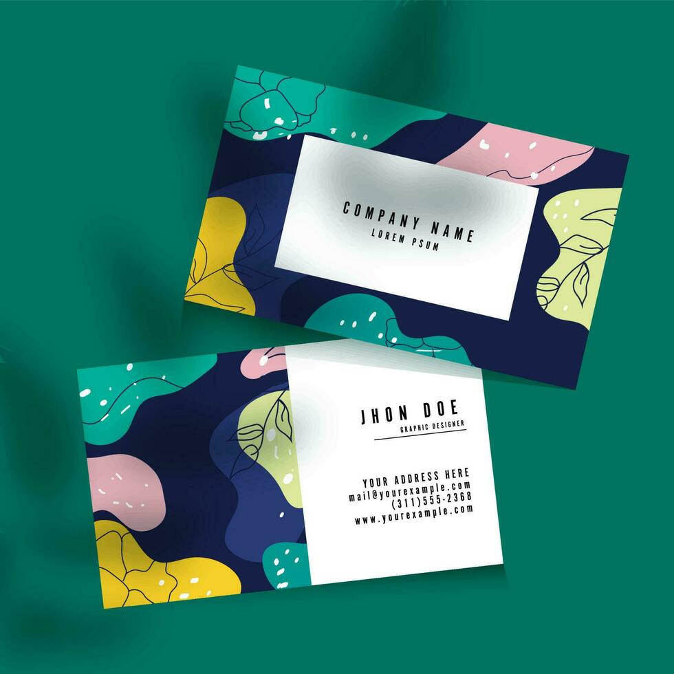Abstract Editable Business Or Visiting Card In Front And Back View. vector