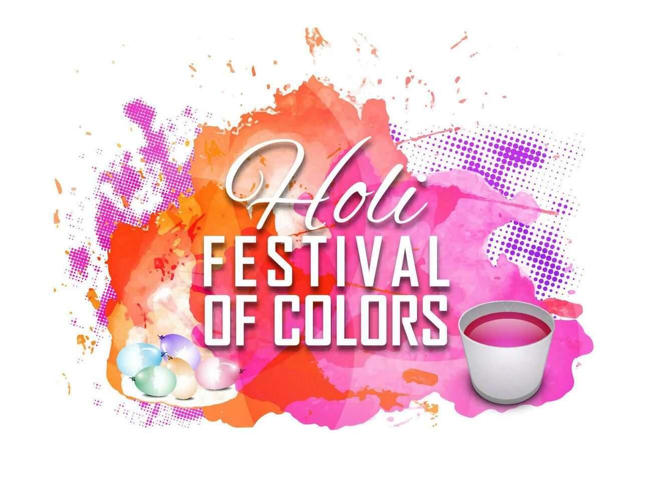 Indian Festival of Colors, Happy Holi Concept. vector