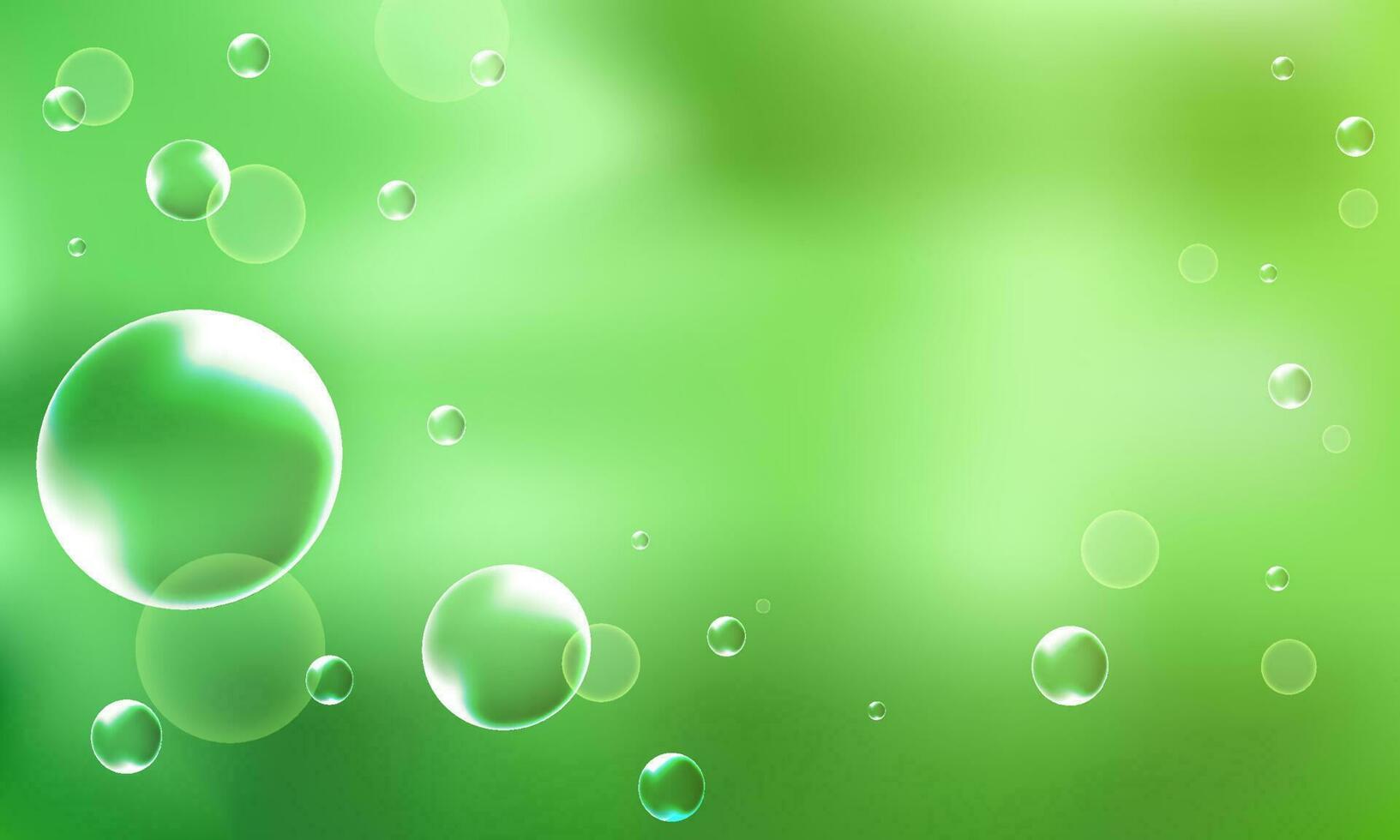 Shiny abstract bubbles decorated green background with space for your message. vector