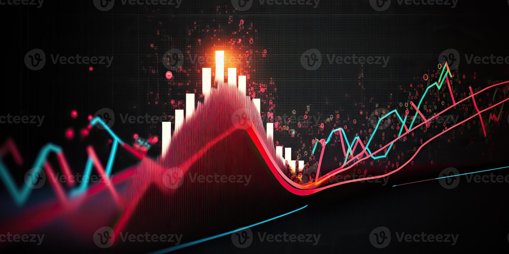 ai generativo. ai generado. negocio gráfico datos forex valores Finanzas Grapgh. márketing ingresos estadística. gráfico Arte foto