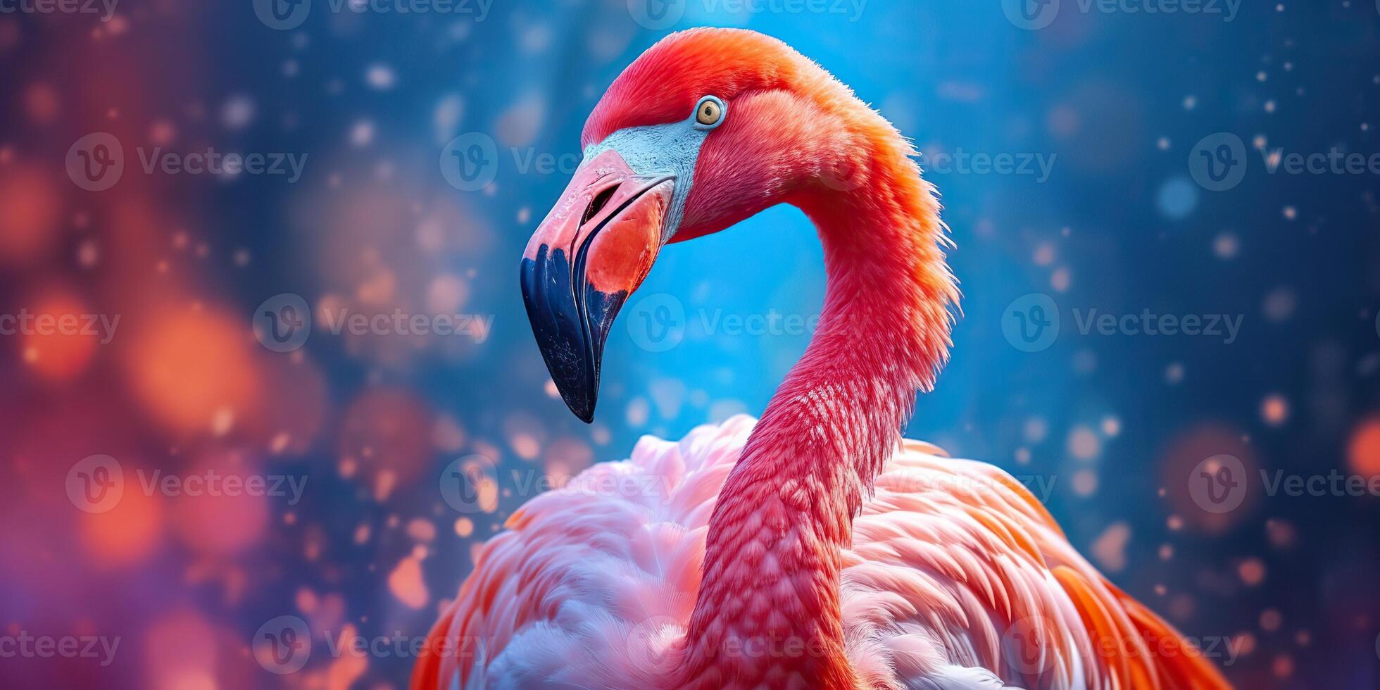 . . Pink color cute flamingo bird. Vacation rest party vibe.Graphic Art photo