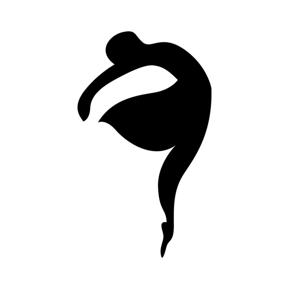 black silhouette ballet dancer icon logo vector