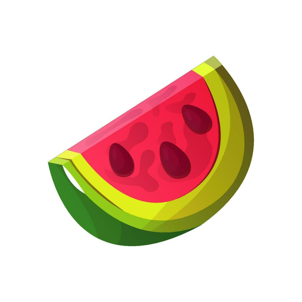 Cartoon watermelon slice. Swimming pool accessories, tropical resort sticker. Beach party holidays, summer vacation, leisure, recreation, rest item for banner, poster, menu, flyer. vector