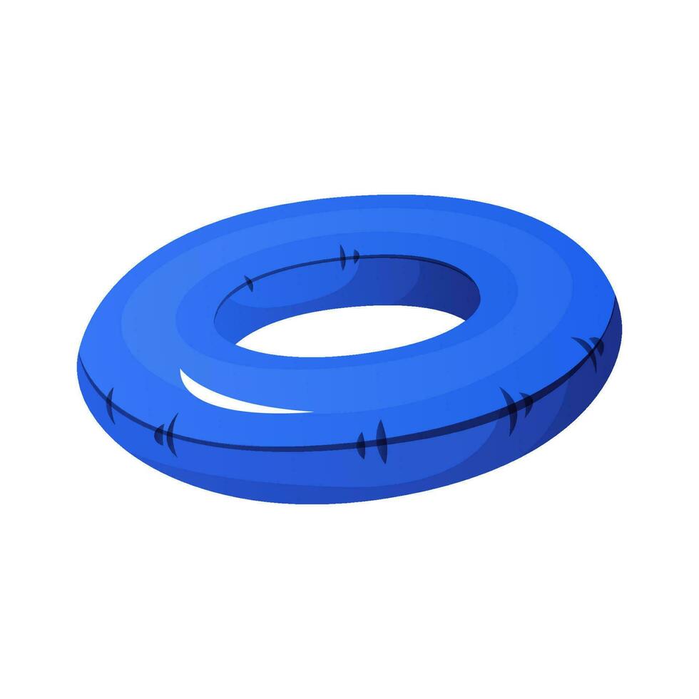 Cartoon inflatable rubber ring. Swimming pool accessories, tropical resort sticker. Beach party holidays, summer vacation, leisure, recreation, rest item for banner, poster, menu, flyer. vector