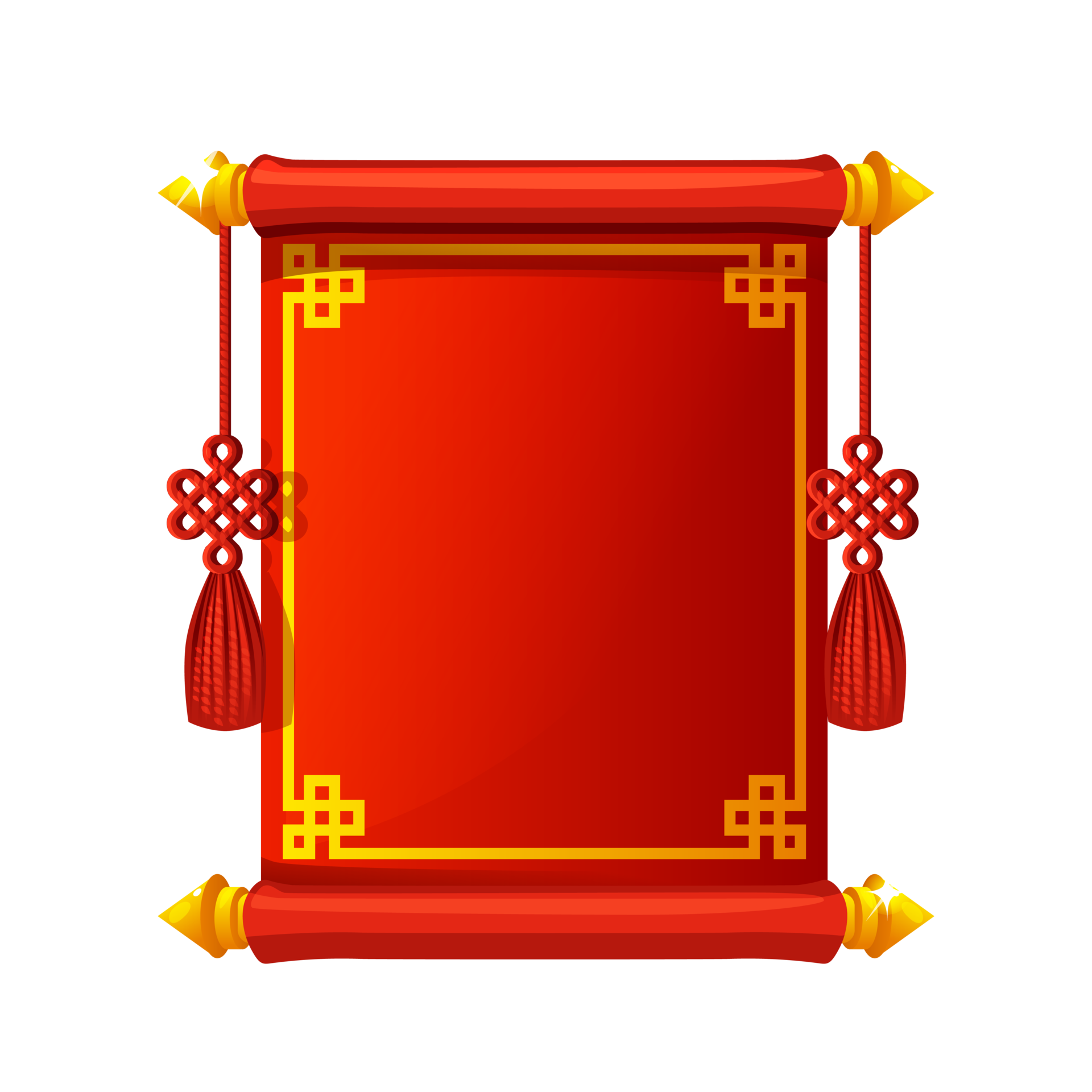 red scroll banner