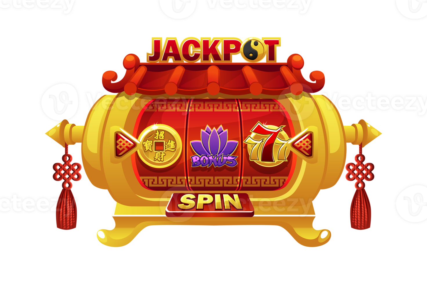 China stijl casino sleuf machine spel. koppel sleuf machine en knop. png