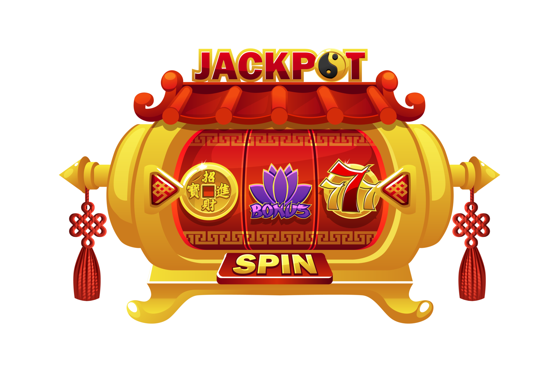 China style Casino slot machine game. Interface Slot Machine and button.  23799057 PNG