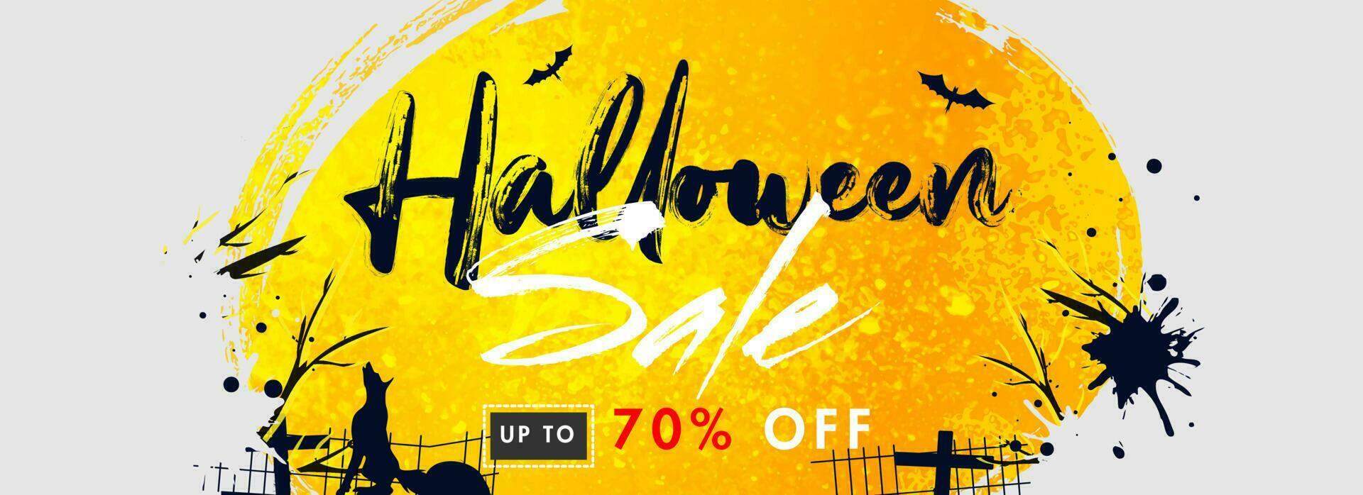 Discount offer for Halloween Sale header or banner design. vector