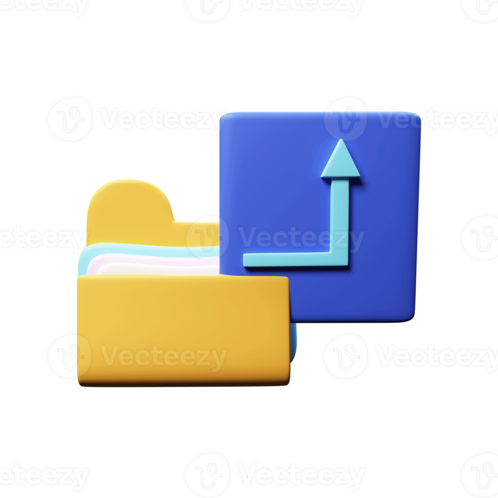 3d interpretazione cartella con su freccia png