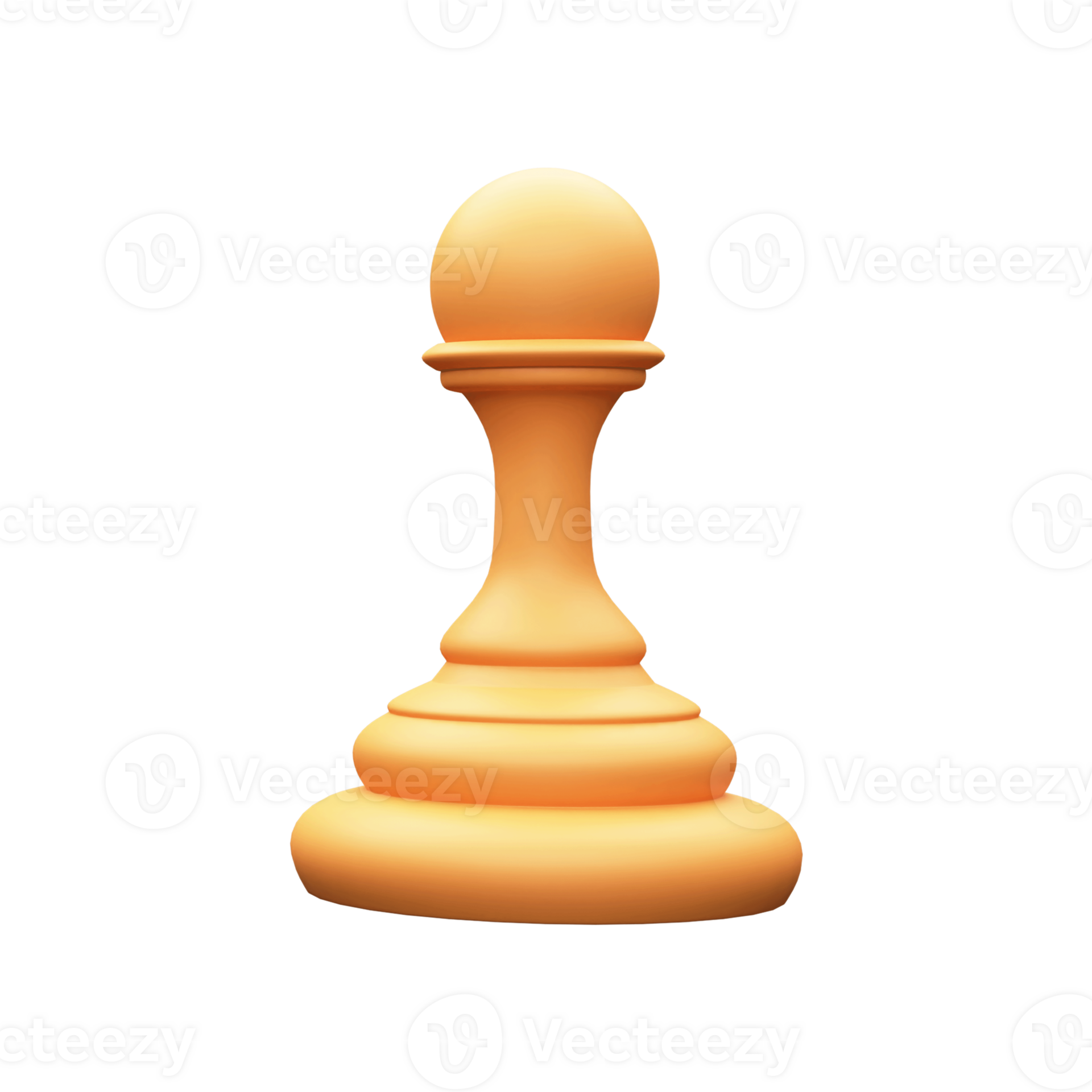 Isolated Realistic Golden Pawn Chess Piece. 23799164 PNG
