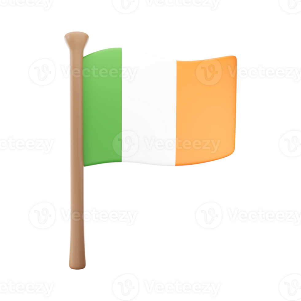 3D Render of Ireland Flag. png