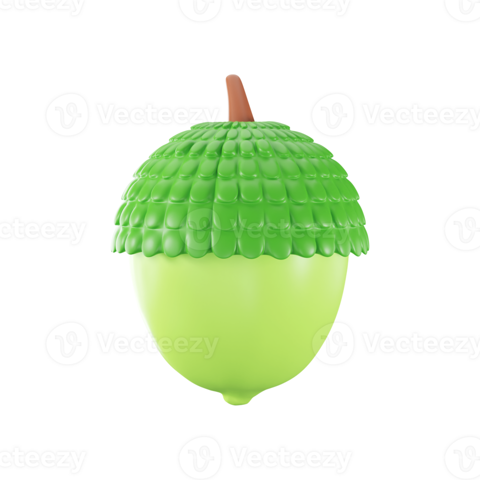 3D Render of Green Acorn Element. png